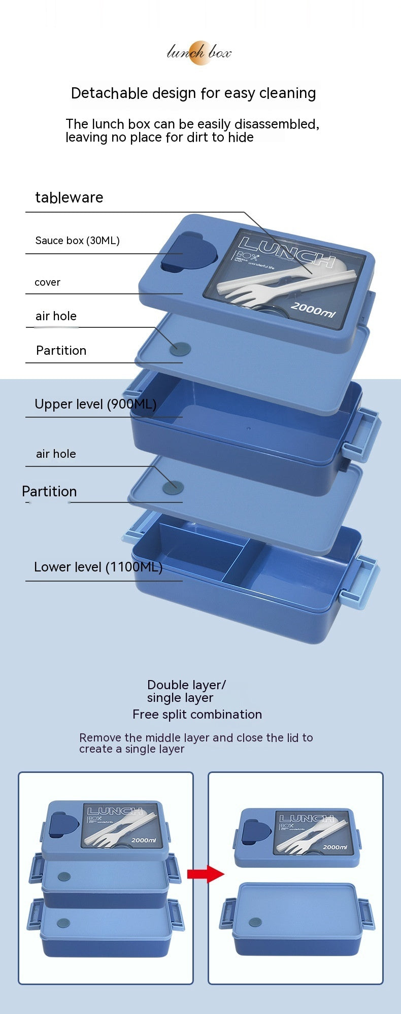 Double Deck Insulated Lunch Box